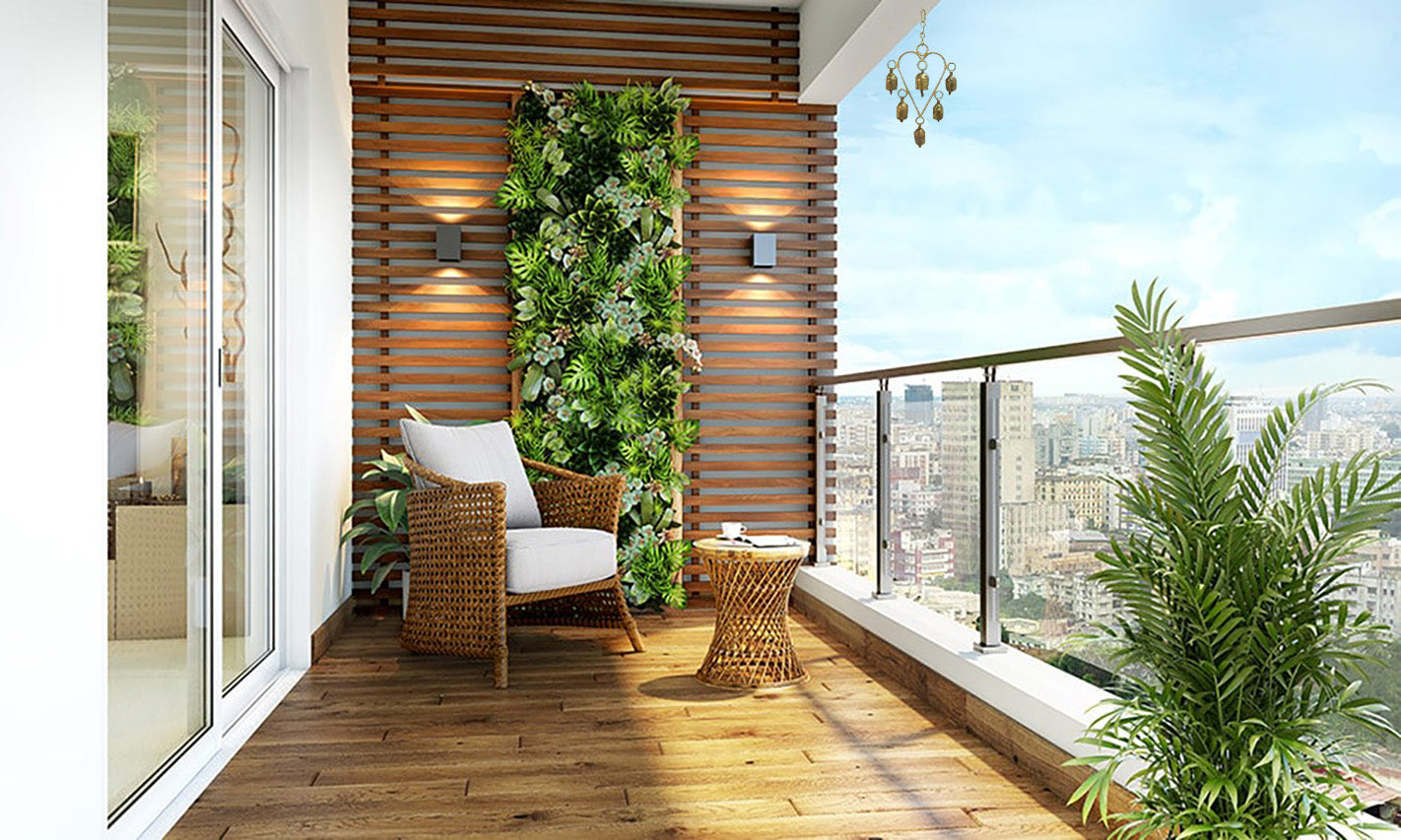 Hand Made Metal Bells Wrought Iron Copper-Zinc Coated Home Décor Chimes Cow Bell - Heart 6 Bell - 29 cms Length - SKU : BEL-0027