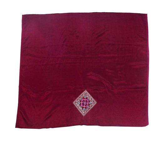 Ahir Work Mashru Silk Hand Embroidered Mirror Work Blouse - Unstitched & Embroidered - 1 Mtr Length - SKU : SH12202A