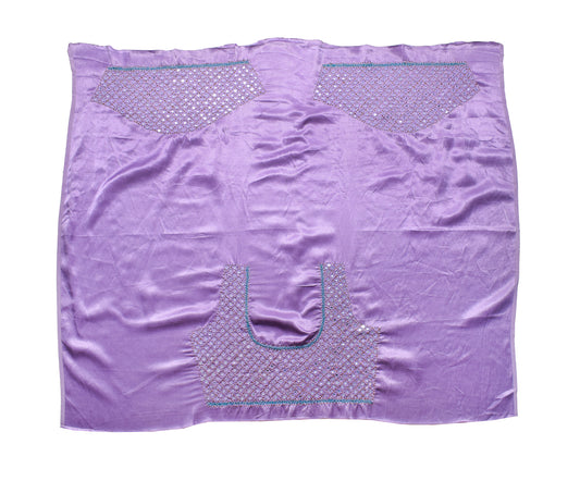 Fine Mirrorwork Mashru Silk Hand Embroidered Blouse - Unstitched & Embroidered - 1 Mtr Length - SKU : RD28301A