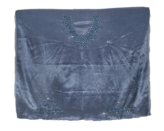Cut Mirror Work Mashru Silk Hand Embroidered Blouse - Unstitched - 1 Mtr Length - SKU: RD23202A