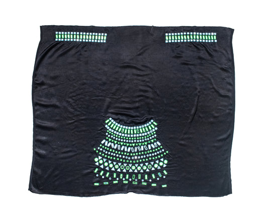 Cut Mirror Work Mashru Silk Hand Embroidered Simple Mirror Work Blouse - Unstitched - 1 Mtr Length - SKU : SH08801F