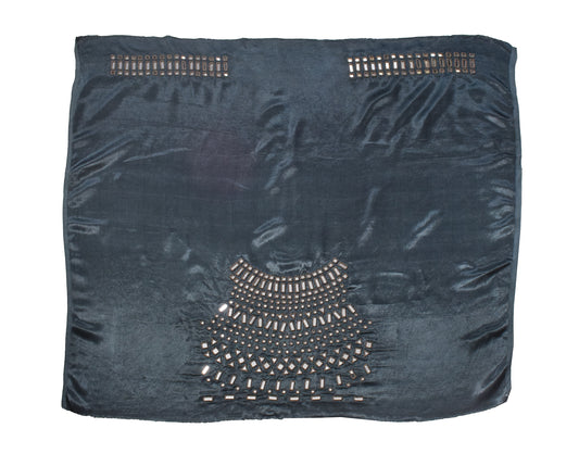 Cut Mirror Work Mashru Silk Hand Embroidered Simple Mirror Work Blouse - Unstitched - 1 Mtr Length - SKU : SH04301C