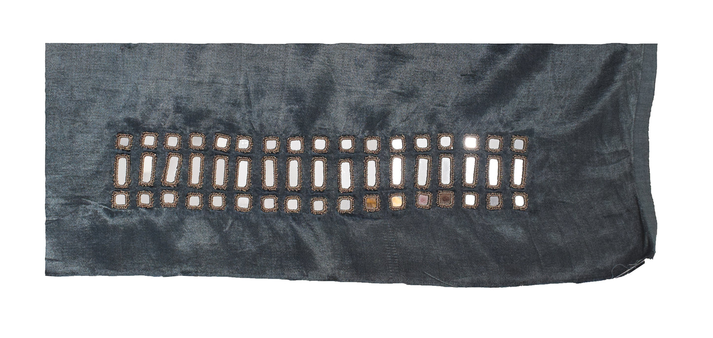 Cut Mirror Work Mashru Silk Hand Embroidered Simple Mirror Work Blouse - Unstitched - 1 Mtr Length - SKU : SH04301C