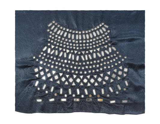 Cut Mirror Work Mashru Silk Hand Embroidered Simple Mirror Work Blouse - Unstitched - 1 Mtr Length - SKU : SH04301A