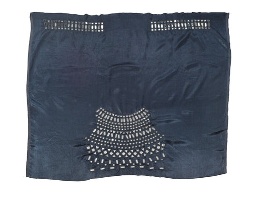 Cut Mirror Work Mashru Silk Hand Embroidered Simple Mirror Work Blouse - Unstitched - 1 Mtr Length - SKU : SH04301A