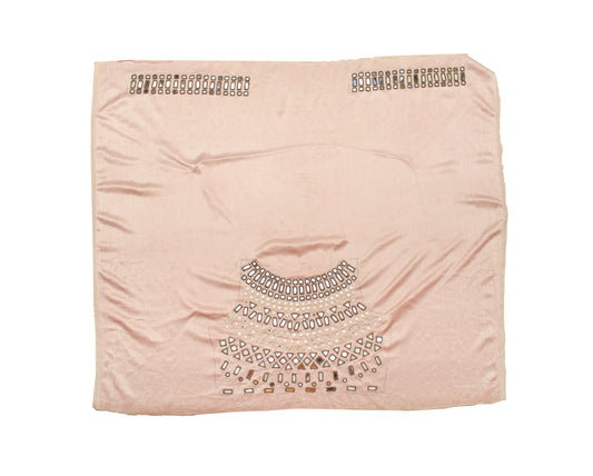 Cut Mirror Work Mashru Silk Hand Embroidery Fine Mirrorwork Blouse - Unstitched - 1 Mtr Length - SKU : SH05903A