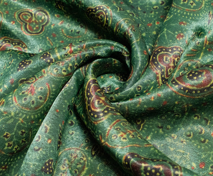 Ajrakh Mashru Silk Natural Dye Hand Block Print Blouse - Unstitched  - 1 Mtr Length    -  SKU : EK20302C