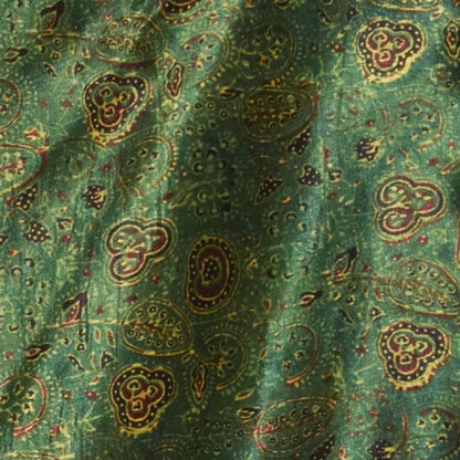 Ajrakh Mashru Silk Natural Dye Hand Block Print Blouse - Unstitched  - 1 Mtr Length    -  SKU : EK20302C