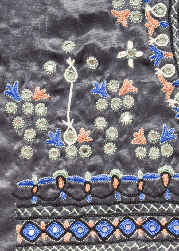 Rabari Work Mashru Silk Hand Embroidery Blouse - Unstitched - 1 Mtr Length - SKU : SH23602A