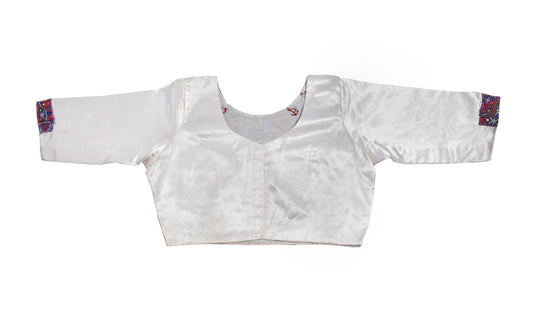 Ahir Work Mashru Silk Hand Embroidery Blouse - Stitched - 40 cms Height x - SKU: RD14401A