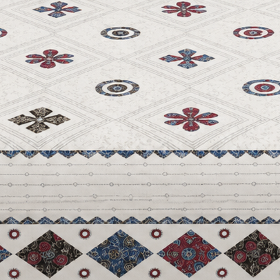 Ajrakh Cotton Natural Dye Kutchi Galicha Hand Block Print Bedsheet - Double King Size - 100 Inch Length - SKU : KD09602B