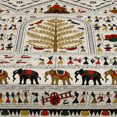 Ajrakh Cotton Natural Dye Kutchi Galicha Hand Block Print Bedsheet - Double King Size - 108 Inch Length - SKU : KD09601B