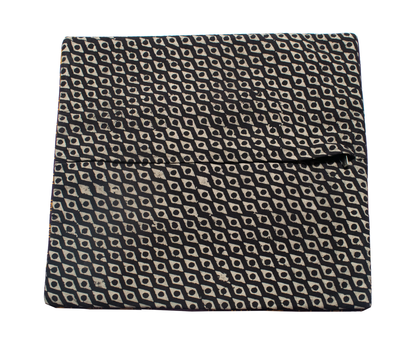 Wax Batik Cotton Small Mirror Work Cushion Cover - Set of Two - SKU: SD10714A