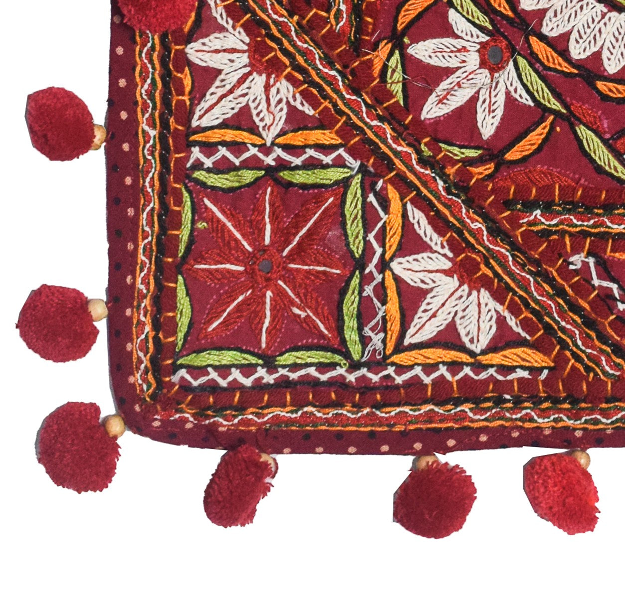 Pakko Work Cotton Hand Embroidered Cushion Cover - 40 cms Length - SKU : EK17A04A