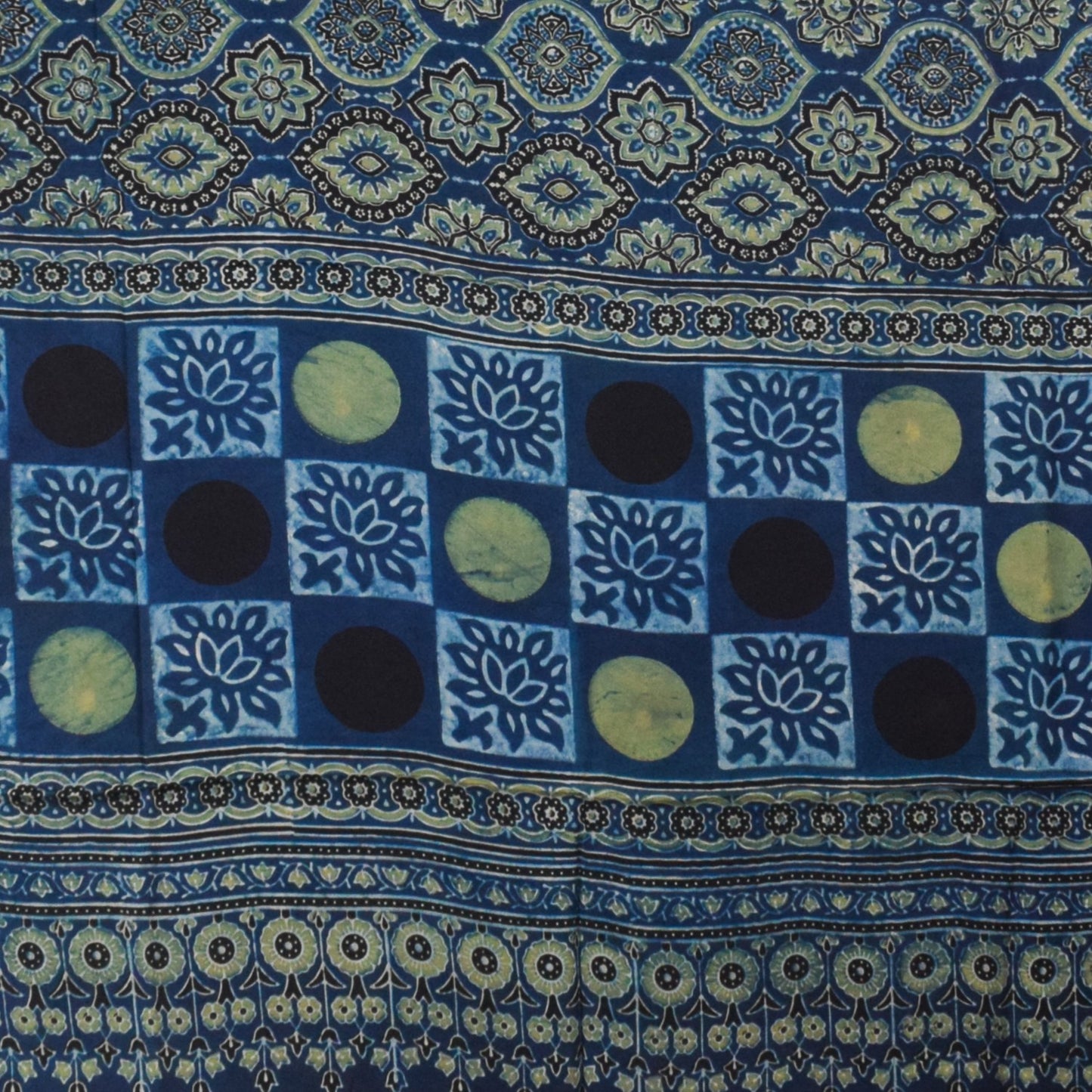 Ajrakh Modal Silk Natural Dye Hand Block Print Dupatta - 2.5 Mtr Length - SKU : AI27802A