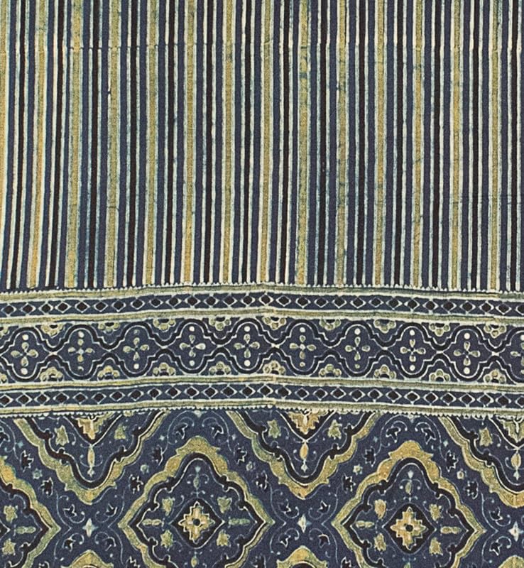 Ajrakh Modal Silk Natural Dye Hand Block Print Dupatta - 2.5 Mtr Length - SKU : ID0270AF