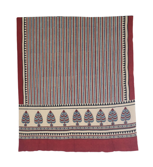 Ajrakh cotton Natural Dye Hand Block Print Dupatta - 2.5 Mtr Length - SKU : AI06A03A