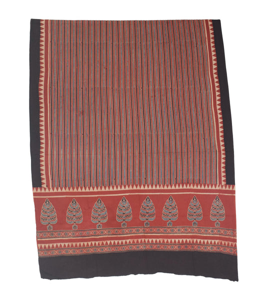 Ajrakh cotton Natural Dye Hand Block Print Dupatta - 2.5 Mtr Length - SKU : AI06A03F