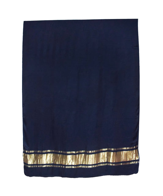 Plain Dyeing Modal Silk Dupatta with Golden Border - 2.5 Mtr Length - SKU : 0061