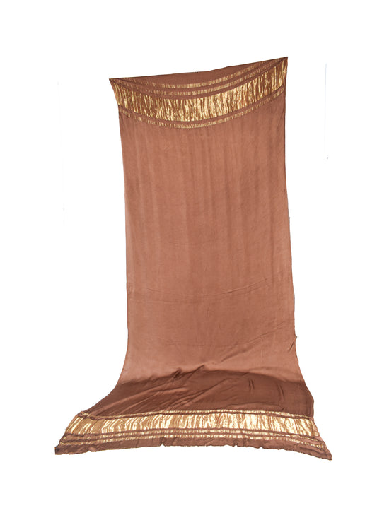 Plain Dyeing Modal Silk Dupatta with Golden Border - 2.5 Mtr Length - SKU : 0061