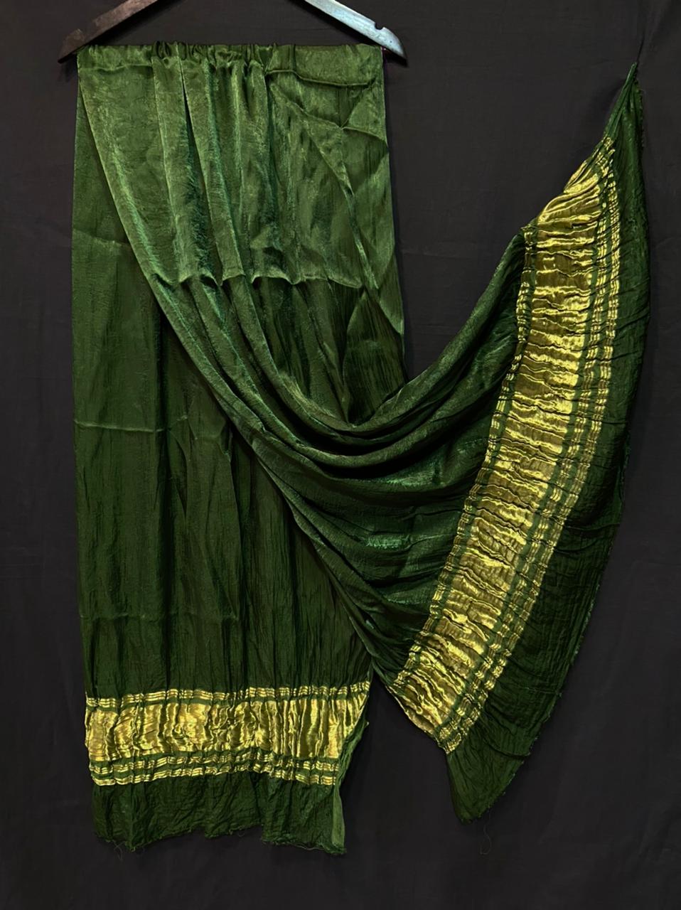 Plain Dyeing Modal Silk Dupatta   with Golden Border  - 2.5 Mtr Length    -  SKU : 0061