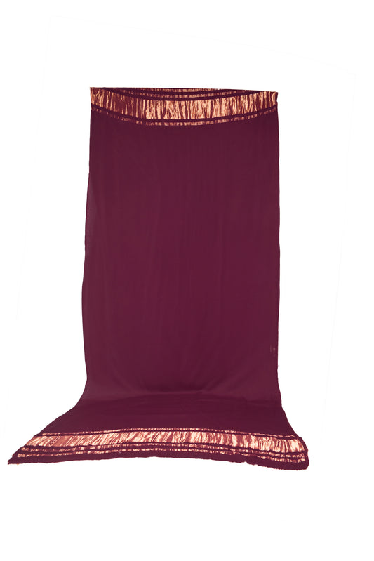 Plain Dyeing Modal Silk Dupatta with Golden Border - 2.5 Mtr Length - SKU : 0061