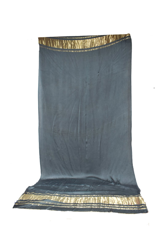 Plain Dyeing Modal Silk Dupatta with Golden Border - 2.5 Mtr Length - SKU : 0061
