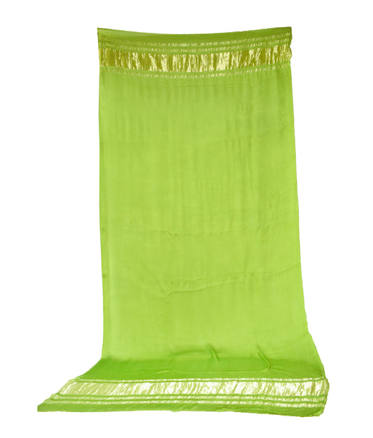 Plain Dyeing Modal Silk Dupatta with Golden Border - 2.5 Mtr Length - SKU : 0061