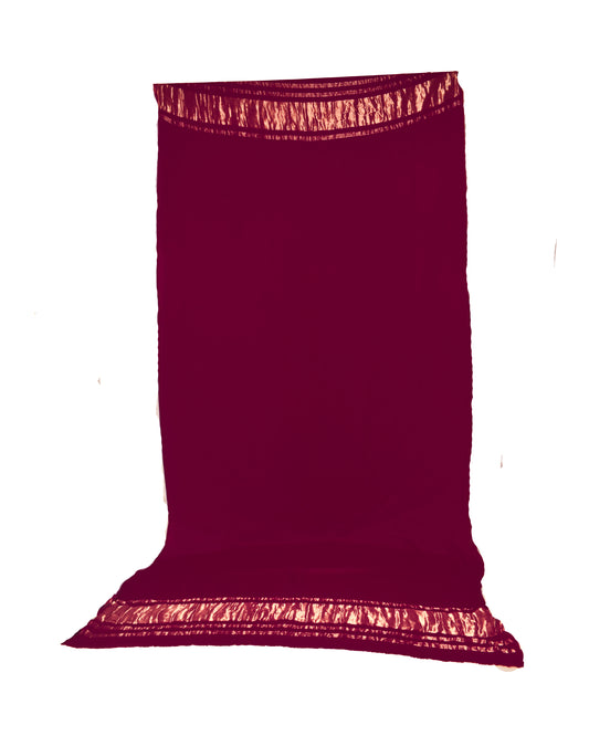 Plain Dyeing Modal Silk Dupatta with Golden Border - 2.5 Mtr Length - SKU : 0061