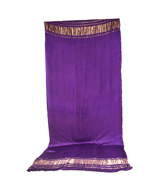 Plain Dyeing Modal Silk Dupatta with Golden Border - 2.5 Mtr Length - SKU : 0061