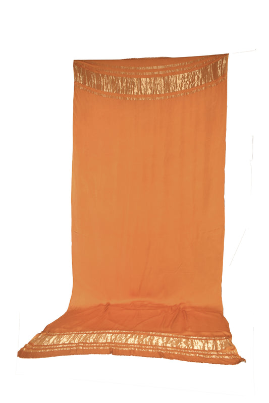 Plain Dyeing Modal Silk Dupatta with Golden Border - 2.5 Mtr Length - SKU : 0061