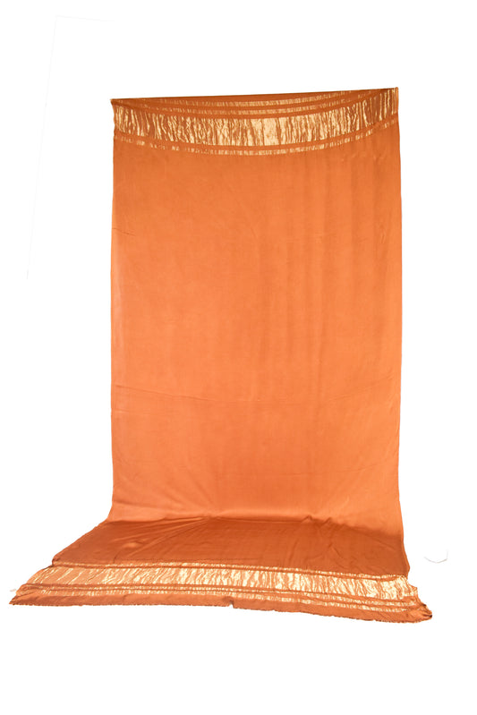 Plain Dyeing Modal Silk Dupatta with Golden Border - 2.5 Mtr Length - SKU : 0061