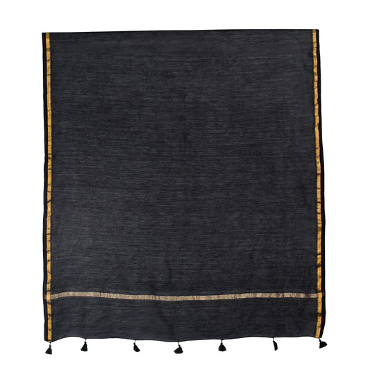Plain Dyeing Chanderi Silk Plain Hand Dyed Dupatta 36 Inch Width - with Tassels - 2.4 Mtr Length - SKU : ID18304D