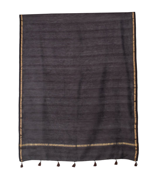 Plain Dyeing Chanderi Silk Plain Hand Dyed Dupatta 36 Inch Width - with Tassels - 2.4 Mtr Length - SKU : ID18304K