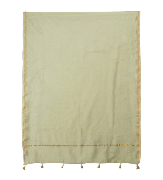 Plain Dyeing Chanderi Silk Plain Hand Dyed Dupatta 36 Inch Width - with Tassels - 2.4 Mtr Length - SKU : ID18304A
