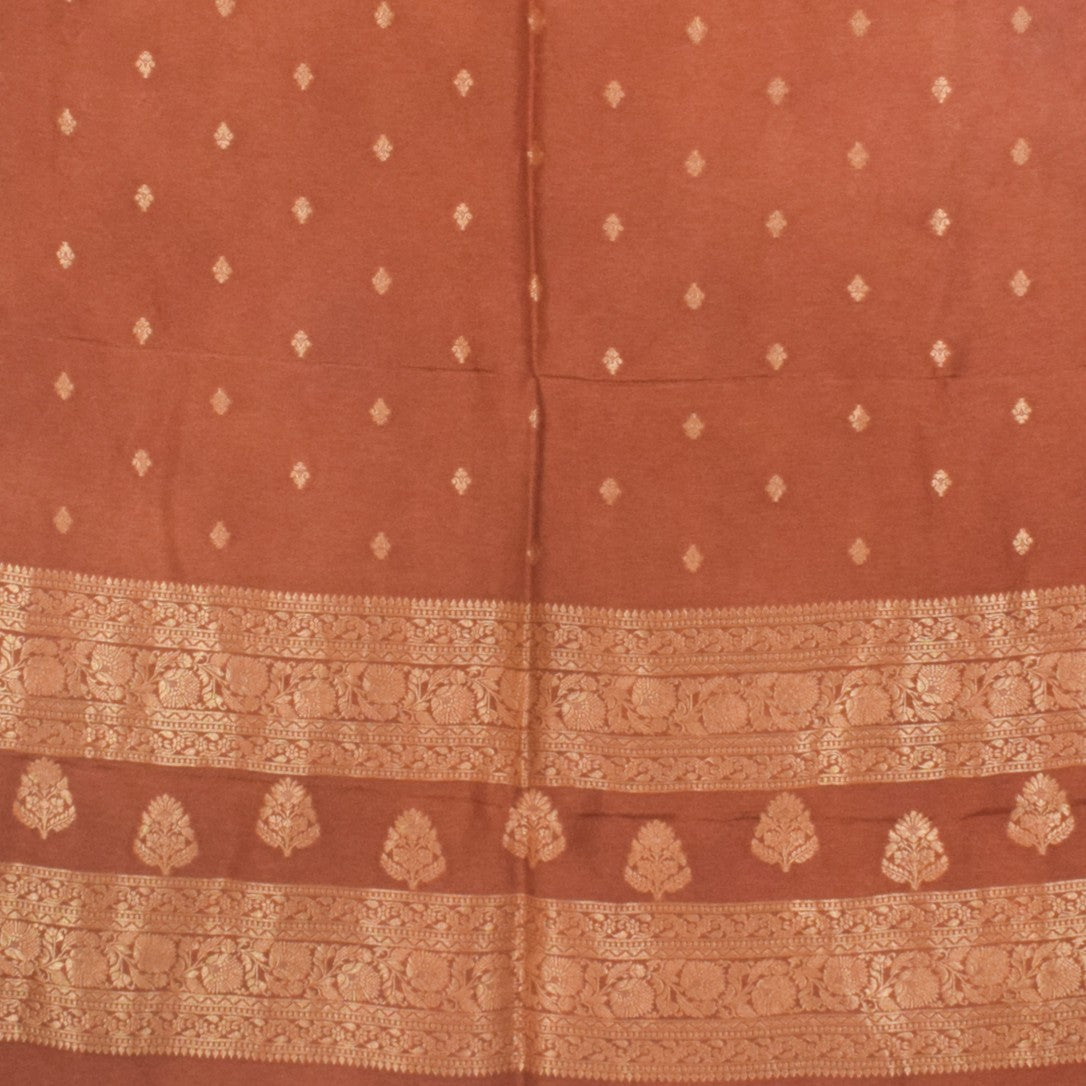 Plain Dyeing Dola Silk Butta Designs Dupatta with Nakshi Border - 2.35 Mtr Length - SKU : AI18C01D