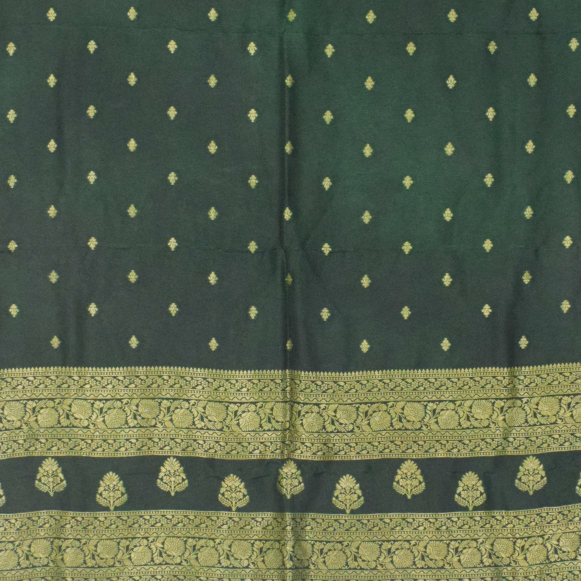 Plain Dyeing Dola Silk Butta Designs Dupatta with Nakshi Border - 2.35 Mtr Length - SKU : AI18C01A