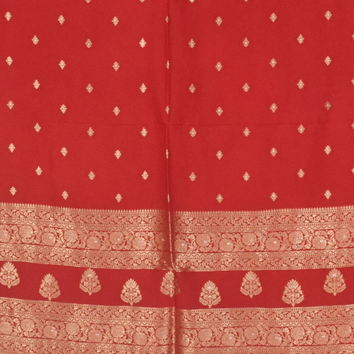 Plain Dyeing Dola Silk Butta Designs Dupatta with Nakshi Border - 2.35 Mtr Length - SKU : AI18C01F