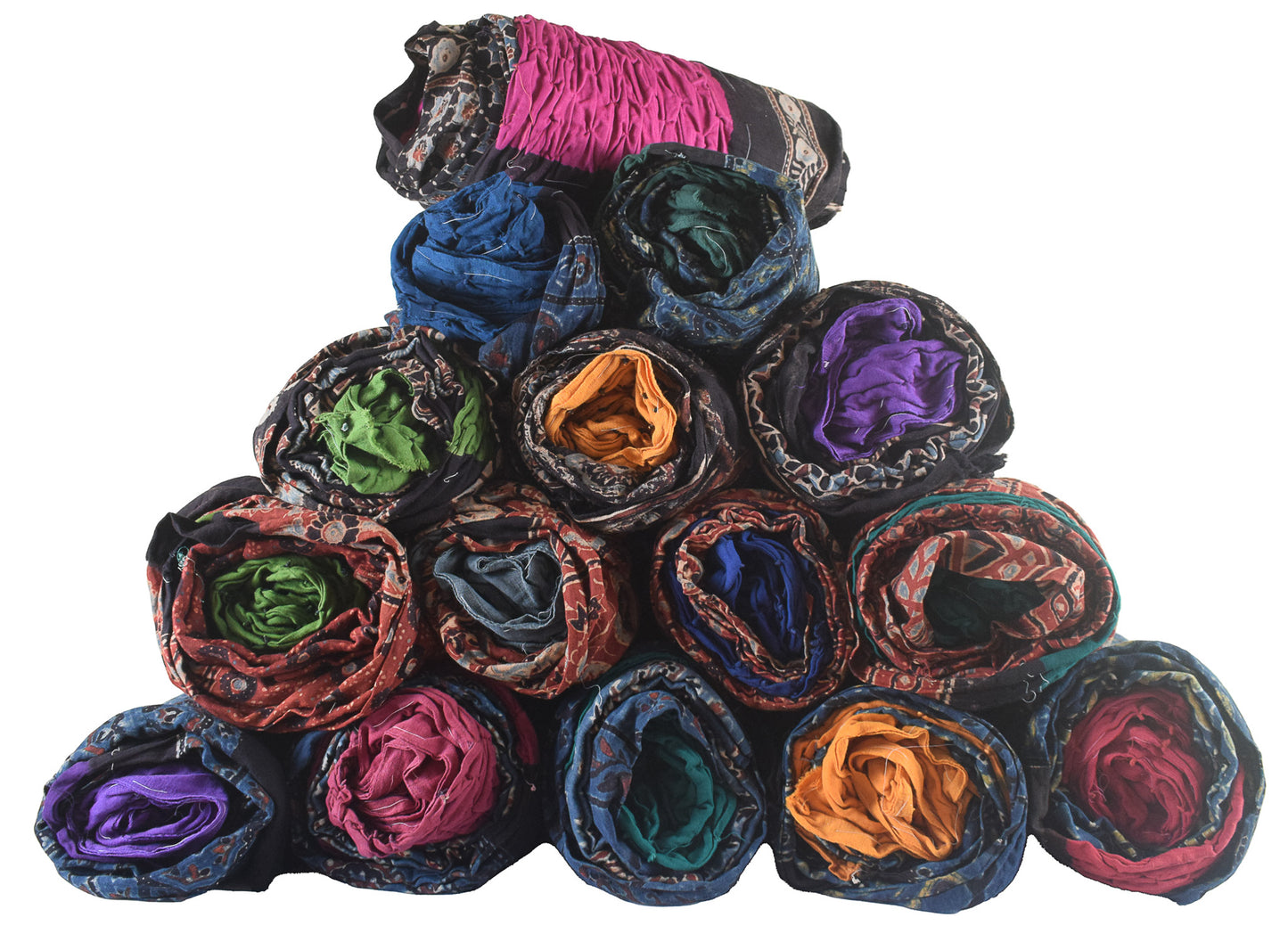 Ajrakh Satin Cotton Part Natural Dye Hand Block Print Dress Material with Bandhej Bottom and Dupatta - 2.5 Mt Top - SKU : MS24A01Q