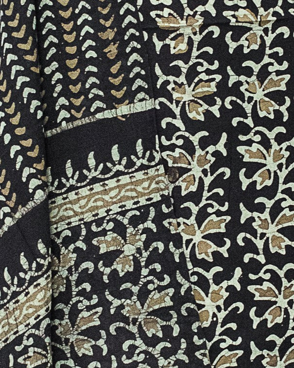 Wax Batik Cotton Three Colour Full Printed Hand Block Print Dress Material with 44 Inch wide Dupatta - 2.5 Mt Top - SKU : RA2160AV