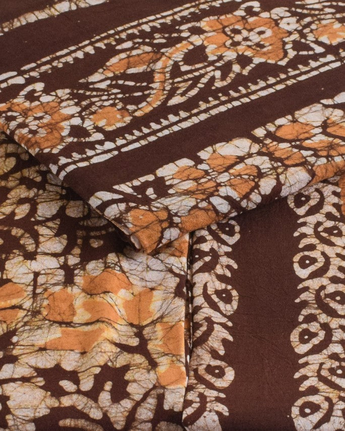 Wax Batik Cotton Three Colour Full Printed Hand Block Print Dress Material with 44 Inch wide Dupatta - 2.5 Mt Top - SKU : RA0540AQ