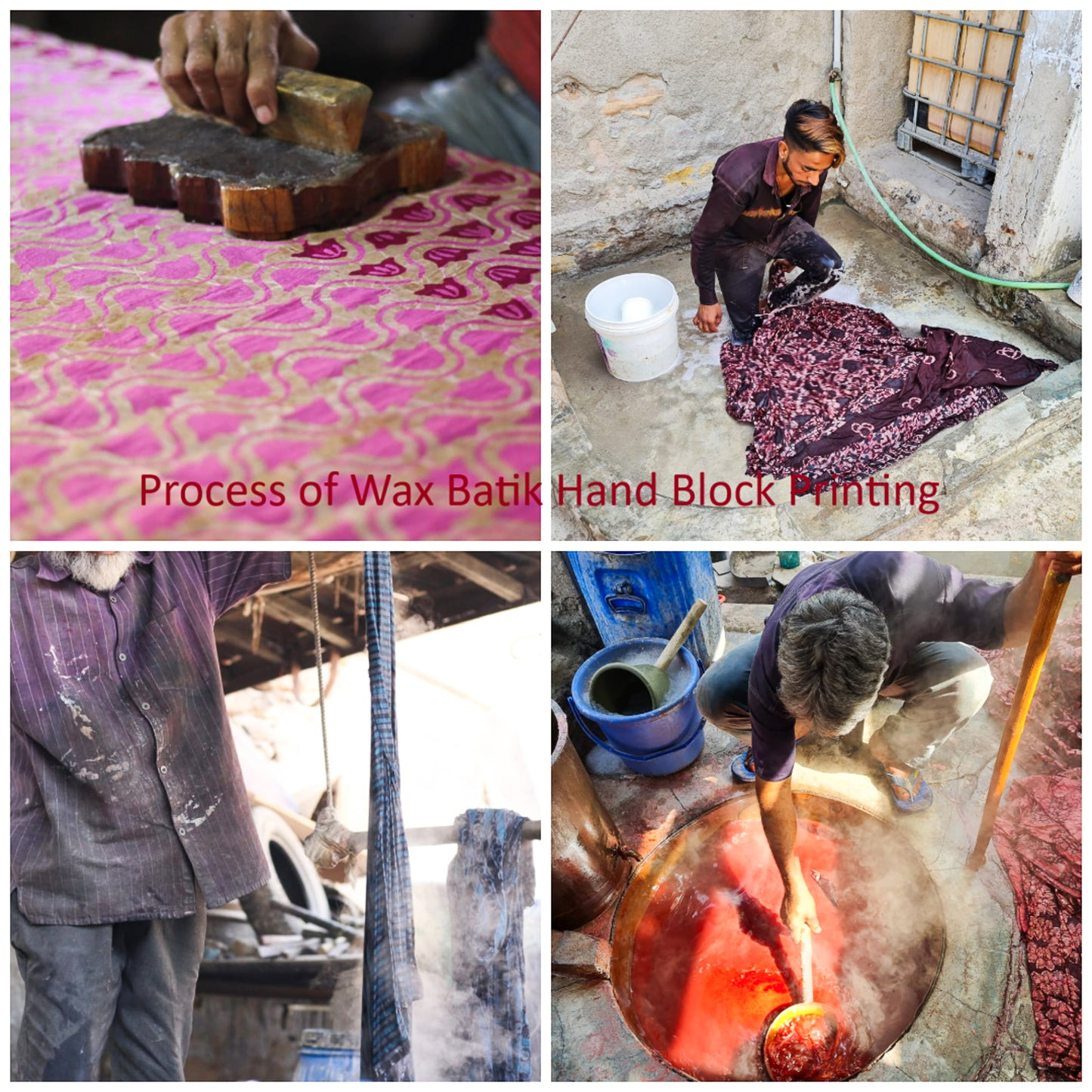 Wax Batik Cotton Three Colour Full Printed Hand Block Print Dress Material with 44 Inch wide Dupatta - 2.5 Mt Top - SKU : RA23B01B