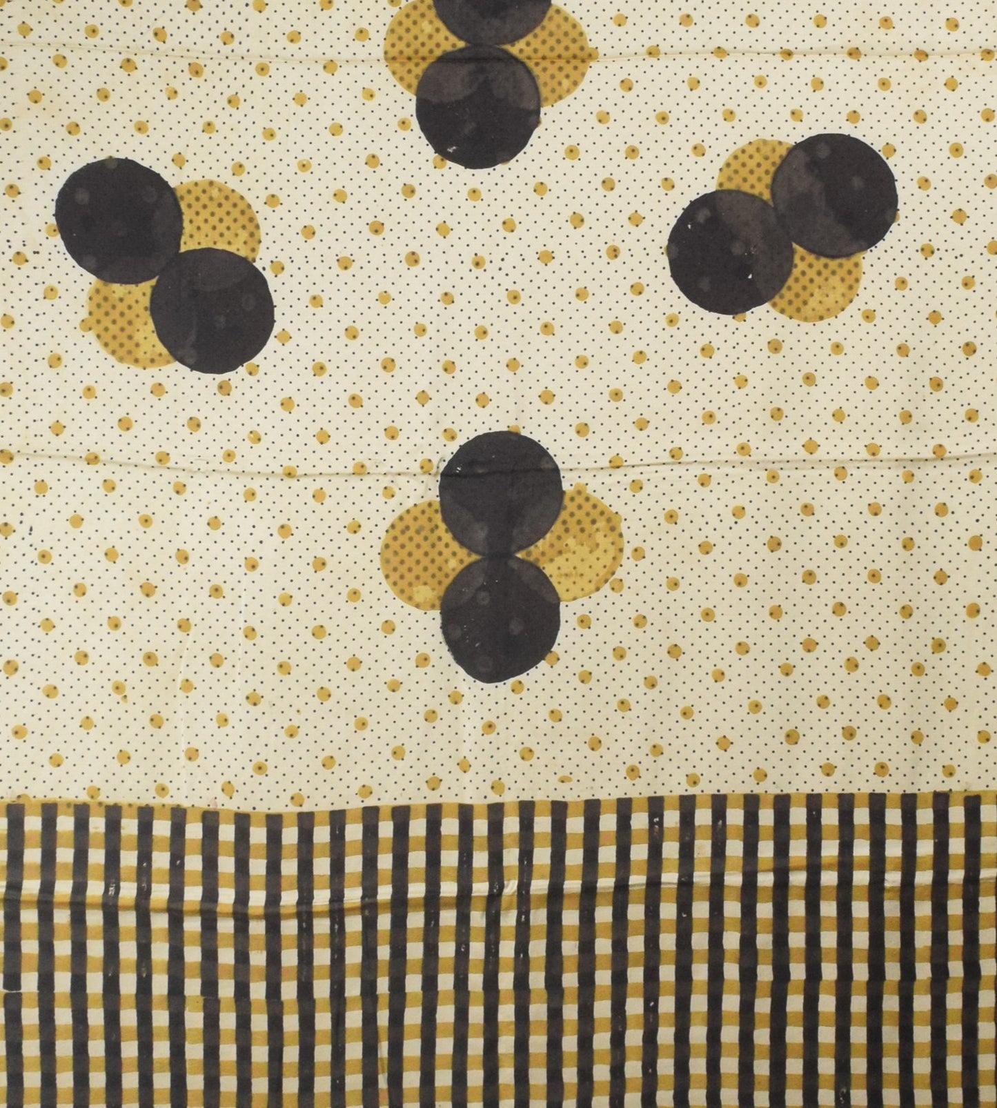 Ajrakh Modal Silk Natural Dye Hand Block Print Dress Material with Golden Border Dupatta - with Tassels - 2.5 Mt Top - SKU : AI27A03G