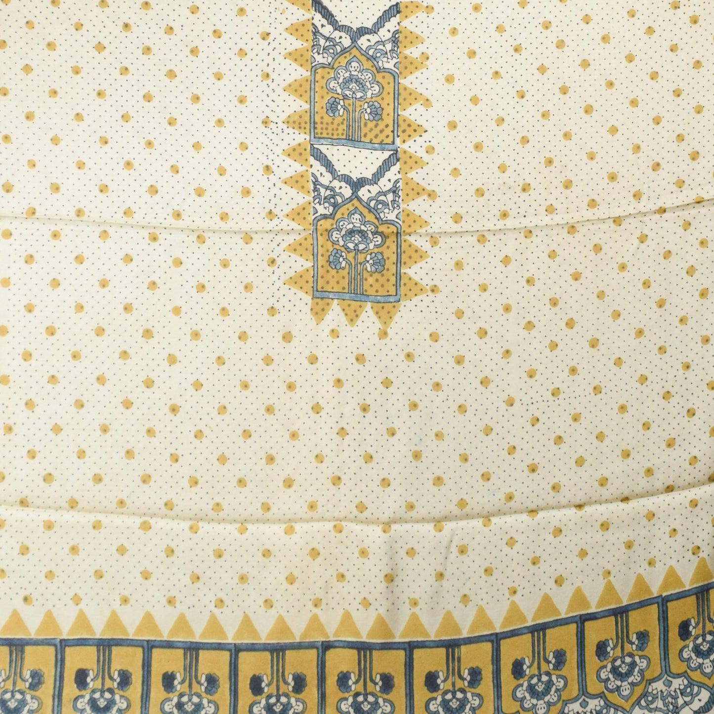 Ajrakh Modal Silk Natural Dye Hand Block Print Dress Material with Golden Border Dupatta - with Tassels - 2.5 Mt Top - SKU : AI27A03K