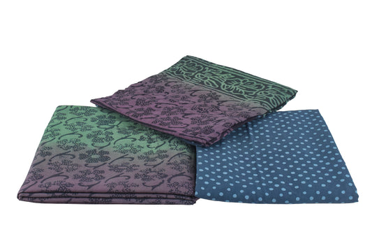 Wax Batik Cotton Ombre dyeing Hand Block Print Dress Material with 44 Inch wide Dupatta - 2.5 Mtr Length - SKU : RA04801H