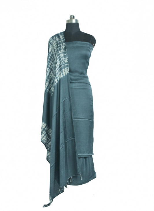 Plain Dyeing Modal Silk Shibori Dupatta Dress Material with Tassels - 2.5 Mtr Length - SKU : AI06A01D