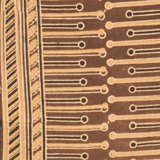 Ajrakh Cotton Natural Dye Hand Block Print Fabric    2.5 Mtr  Length  -  SKU : ID21901V