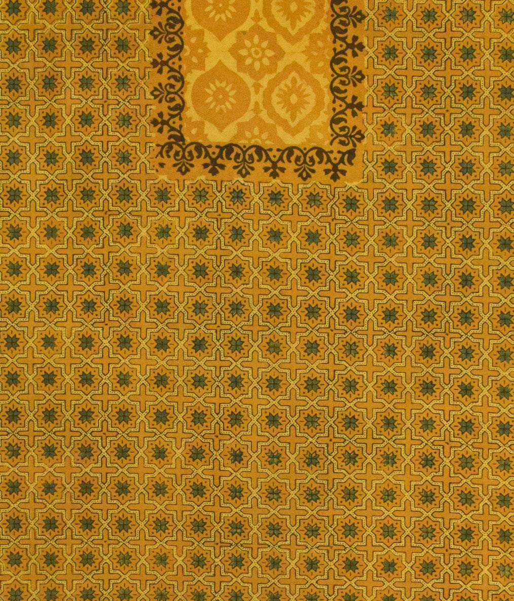 Ajrakh Cotton Natural Dye Hand Block Print Unstitched Kurta Fabric 2.5 Mtr Length - SKU : MS25801B