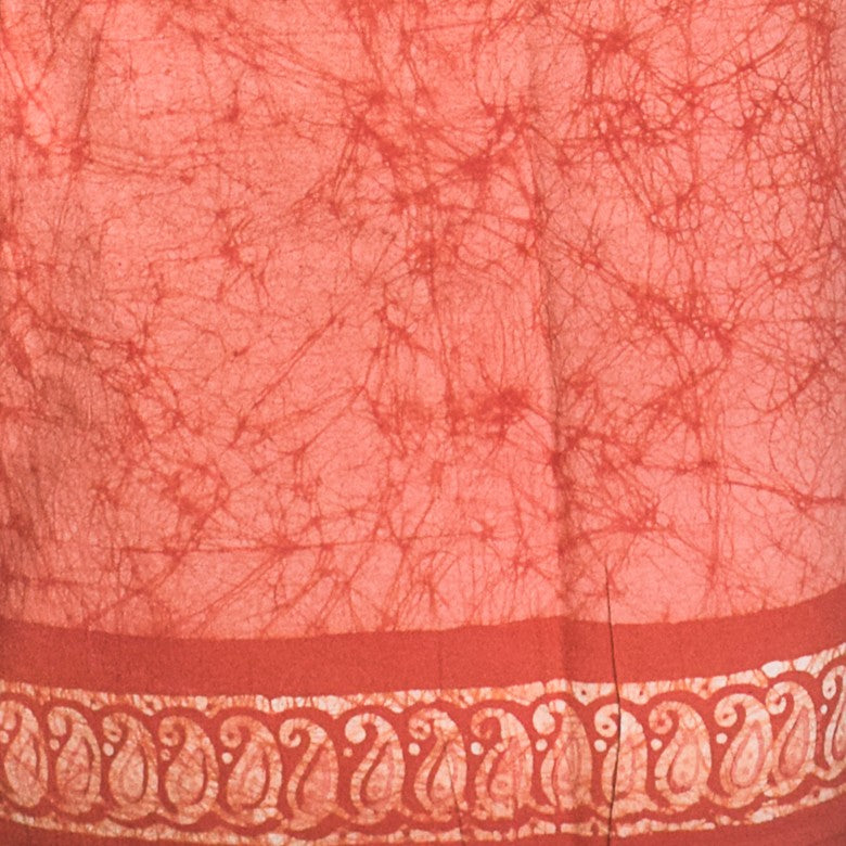 Wax Batik Cotton Hand Block Print Unstitched Kurta Fabric 2.5 Mtr Length - SKU : RA25B01B