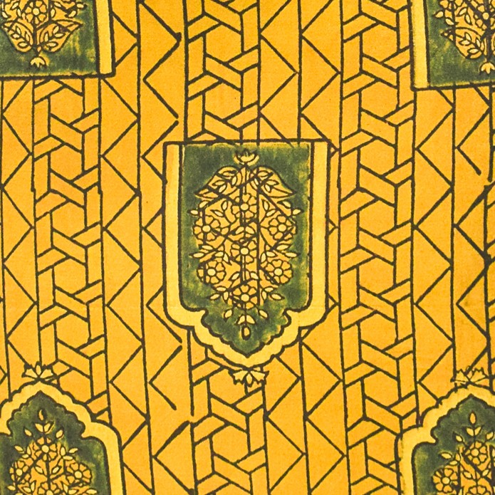 Ajrakh Mashru Silk Natural Dye Hand Block Print Unstitched Kurta Fabric Mtr Length 2.5 Mtr Length - SKU : AI13101C